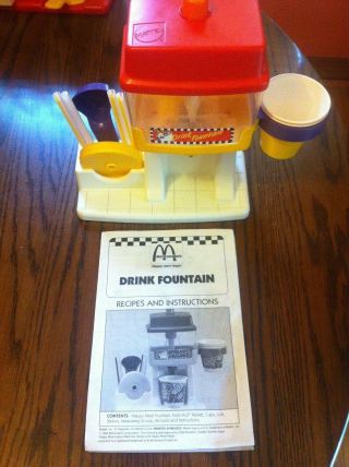 Vintage 1993 Mattel Mcdonalds Drink Fountain Toy Play Set Vguc