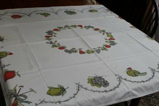 Vintage Cotton Kitchen Tablecloth 44x54 Garden Tools & Vines