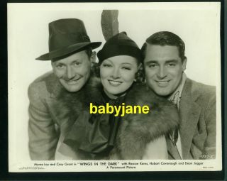 Myrna Loy Cary Grant Roscoe Karns Vintage 8x10 Photo 1934 Wings In The Dark