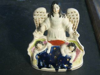 Vintage Staffordshire Guardian Angels And Sleeping Royal Children