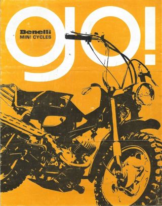 Vintage Oem 1970 Benelli Mini - Cycle Mini - Bike Sales Brochure Motorcycle