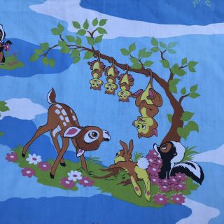 Vtg Bambi Curtain Or Fabric Walt Disney Crafts Sewing Window Panel 4