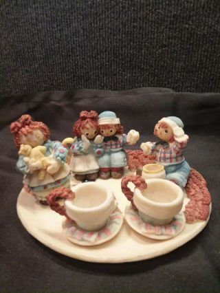 Vintage Miniature Resin Tea Set Raggedy Ann And Andy
