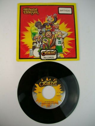 Vtg 1981 The Rock - Afire Explosion Beach Bear Showbiz Pizza 45 Record Lp Vinyl
