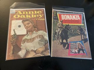 2 Vintage Gold/silver Age Dell & Gold Key Comic Books - Annie Oakley And Bonanza
