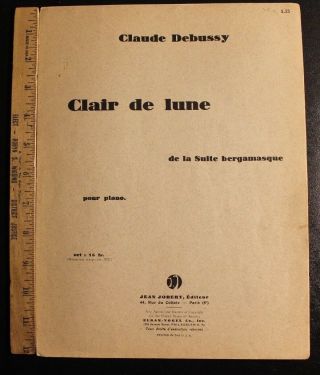 Vintage Clair De Lune Claude Debussy De La Suite Bergamasque Piano 1927