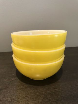 Vintage Fire King 5” Chili Bowls Yellow - Set Of 3