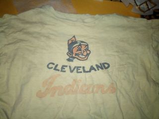 Vintage Cleveland Indians Mlb Chief Wahoo Logo T - Shirt 1950s