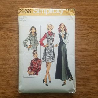Vintage 1960s Simplicity Pattern 5266 Blouse Jumper Dress Size 18 1/2 Bust 41