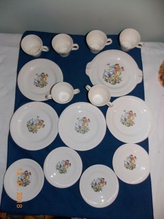 Vintage Victory By Salem China Childrens Dishes Tea Set Mary Had A Little Lamb