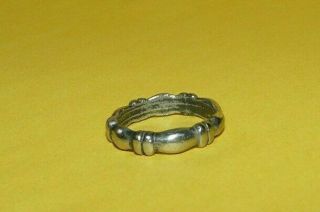 Vtg Native Navajo Old Pawn Southwestern 925 Sterling Silver Band Ring Size 4.  25