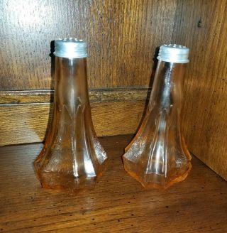 Vintage Pink Depression Glass Anchor Hocking Princess Salt & Pepper Shakers