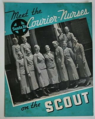 Vintage 1930s Santa Fe Scout Train Courier Nurses Booklet Brochure