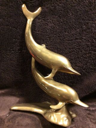 Vintage Brass Dolphin Figure Figurine