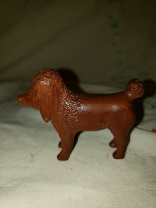 Vintage Hand Carved Folk Art Wooden Poodle Dog
