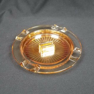 Vintage Carnival Glass Iridescent Gold Ashtray 5 3/4 "