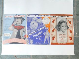 Vtg 1930s Shirley Temple Movies Sheet Music Little Colonel Dimples Miss Broadway