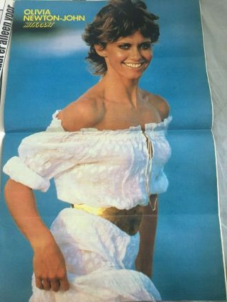 Olivia Newton John Vintage Poster Dutch Holland White Dress