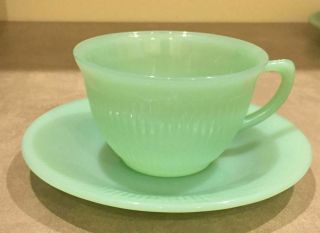 Vintage Fire King Jadeite Oven Ware 6 Piece Place Setting for 2 USA 2