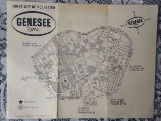 Vintage Genesee Beer Inner City Of Rochester Map Pamphlet