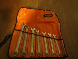 Vintage Williams Sae Wrench Set 3/4 " - 5/16 " W/original Pouch Williams Tools