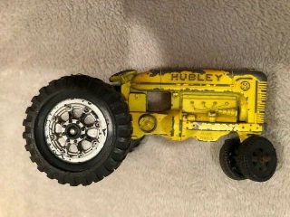 Vintage Made In Usa Hubley Kiddie Toy Die Cast Tractor Yellow