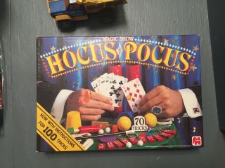 Hocus Pocus Magic Show Set Magician Trick Kit Vtg 1982 Kids Beginner Jumbo 584