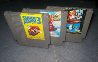 Vintage Nes Mario Bros Trilogy (nintendo) Mario 1 2 3 & Duck Hunt Game Pix