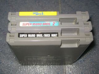Vintage NES Mario Bros Trilogy (Nintendo) Mario 1 2 3 & Duck Hunt Game Pix 2