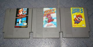 Vintage NES Mario Bros Trilogy (Nintendo) Mario 1 2 3 & Duck Hunt Game Pix 6