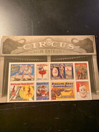 Us 4898 - 4905 Vintage Circus Posters Imperf,  No Die Cuts Set Of 8 Vf Nh