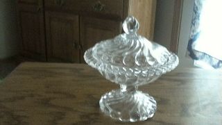 Vintage Fostoria Colony Clear Candy Dish With Lid