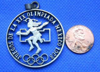 Vintage 1968 Cut Out Olympic Mexican Coin Pendant 25 Peso MEXICO Jewelry 3