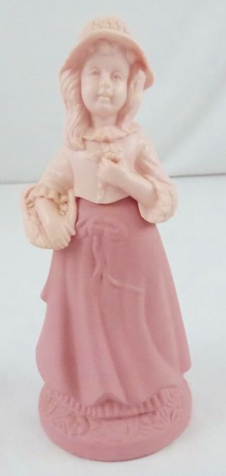 Vintage Avon Figurine Perfume Bottle Pretty Girl Pink Unforgettable Colonge
