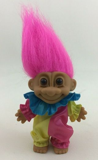 Russ Birthday Clown Trolls Pink Hair Troll 4.  5 " Doll Costume Outfit Vintage