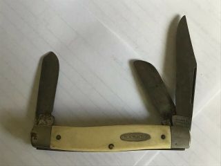 Vintage Ranger Prov Usa 3 Blade Pocket Knife Ivory