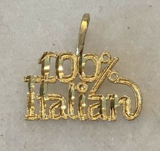 Vintage Nos 14k Yellow Gold 100 Italian Pendant Or Bracelet Charm - 0.  5 Grams