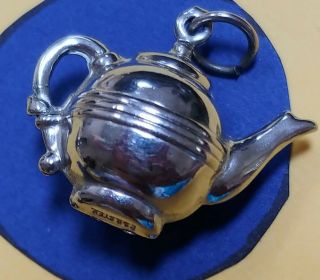 Sterling Silver Vintage Bracelet Charm V14 Tea Pot