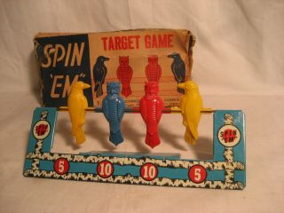 Vintage Wyandotte Spin Em Target Game Tin Litho & Plastic