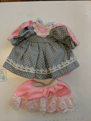 Vintage Vogue Gray And Pink Polka Dot Ginny Doll Dress