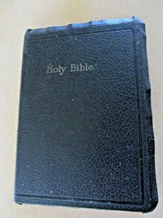 Vintage Bible Black Leather Cover King James Kjv World Publishing 1950s