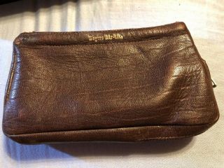Vintage Rogers Air - Tite Tobacco Zip Pouch Brown Sheepskin Leather