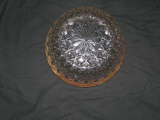 VINTAGE CUT CLEAR GLASS BOWL WITH SILVER RIM 2
