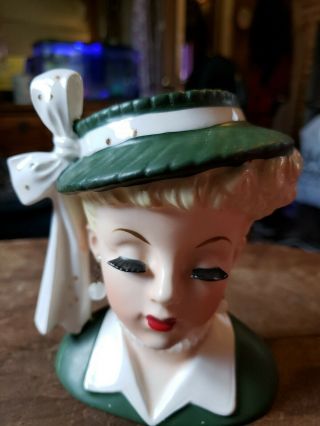 Vintage 1956 Napco C2633b Lady Head Vase / Planter