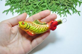 Gold Fish Russian Vintage Glass Christmas Ornament Christmas/new Year Ussr
