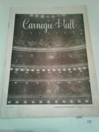 1956 Carnegie Hall Program 24 Pages Vintage Ads Announcements Upcoming Shows