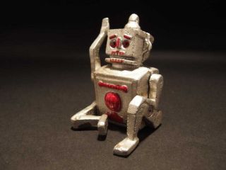 Antique Vintage Style Mini Cast Iron Silver Robert The Robot Toy Paperweight
