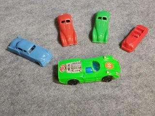 Group Of Vintage Plastic Cars,  One Is A Renwal.
