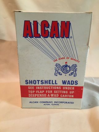 Vintage Alcan Shotshell Wads Box 20 Gauge 1/4” Feltan Bluestreak Wads Empty