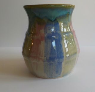 Vintage Antique Hull Arts & Crafts Pottery Vase 40 Striped Stoneware 1920 